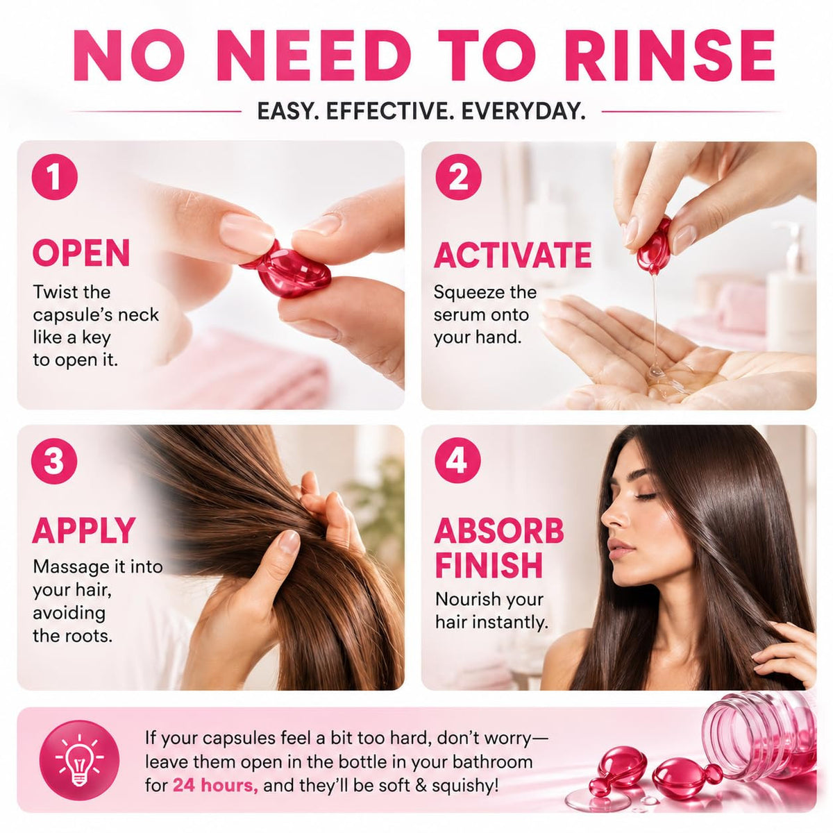 Hair Oil Capsules with Vitamins & Argan Oil for Hair Growth & Frizz Control