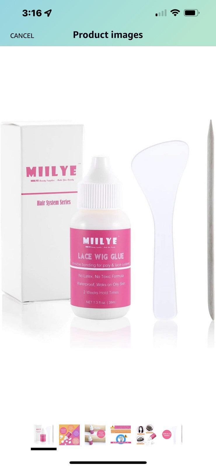Waterproof Lace Wig Adhesive Hair Glue Strong Hold 1.3 oz