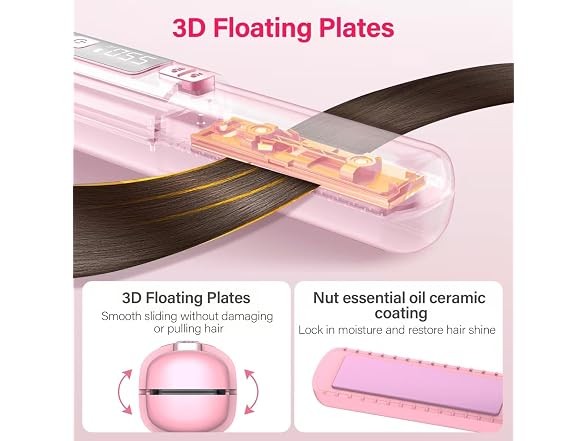 Cordless Hair Straightener with Fast Heating & Portable Design - Unbranded