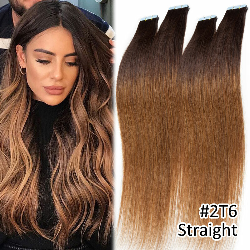 Remy Human Hair Tape-In Extensions - Highlight Ombre 100G