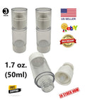 3-Pack Reusable Airless Pump Bottles 50ml Travel-Size for Liquids & Creams
