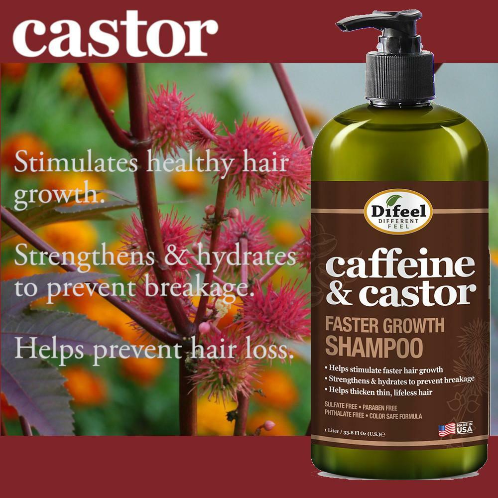 Caffeine & Castor Hair Growth Shampoo 33.8 oz - Strengthening & Hydrating