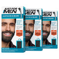 Men's Beard & Mustache Hair Color - Real Black, 3-Pack, Easy to Use