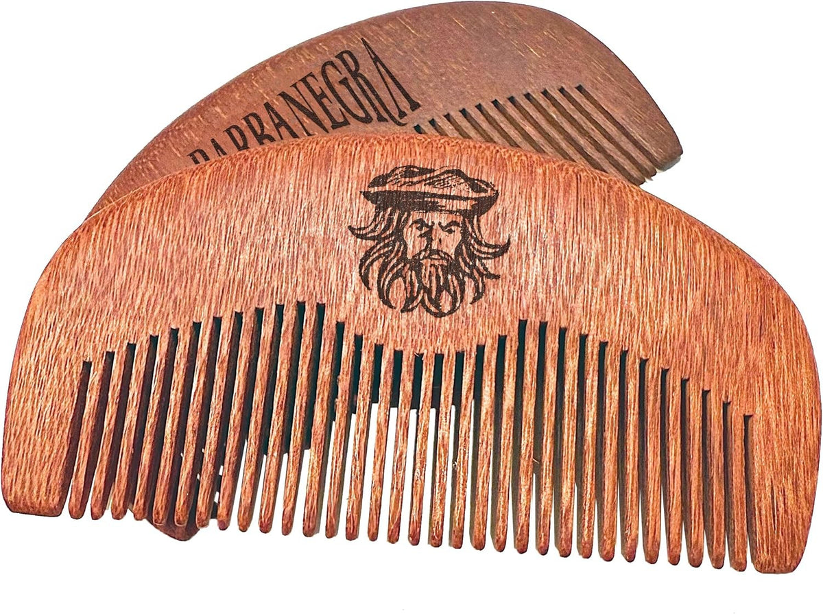 Wood Beard and Mustache Comb Anti-Static & Stimulating Skin, Durable Natural Finish