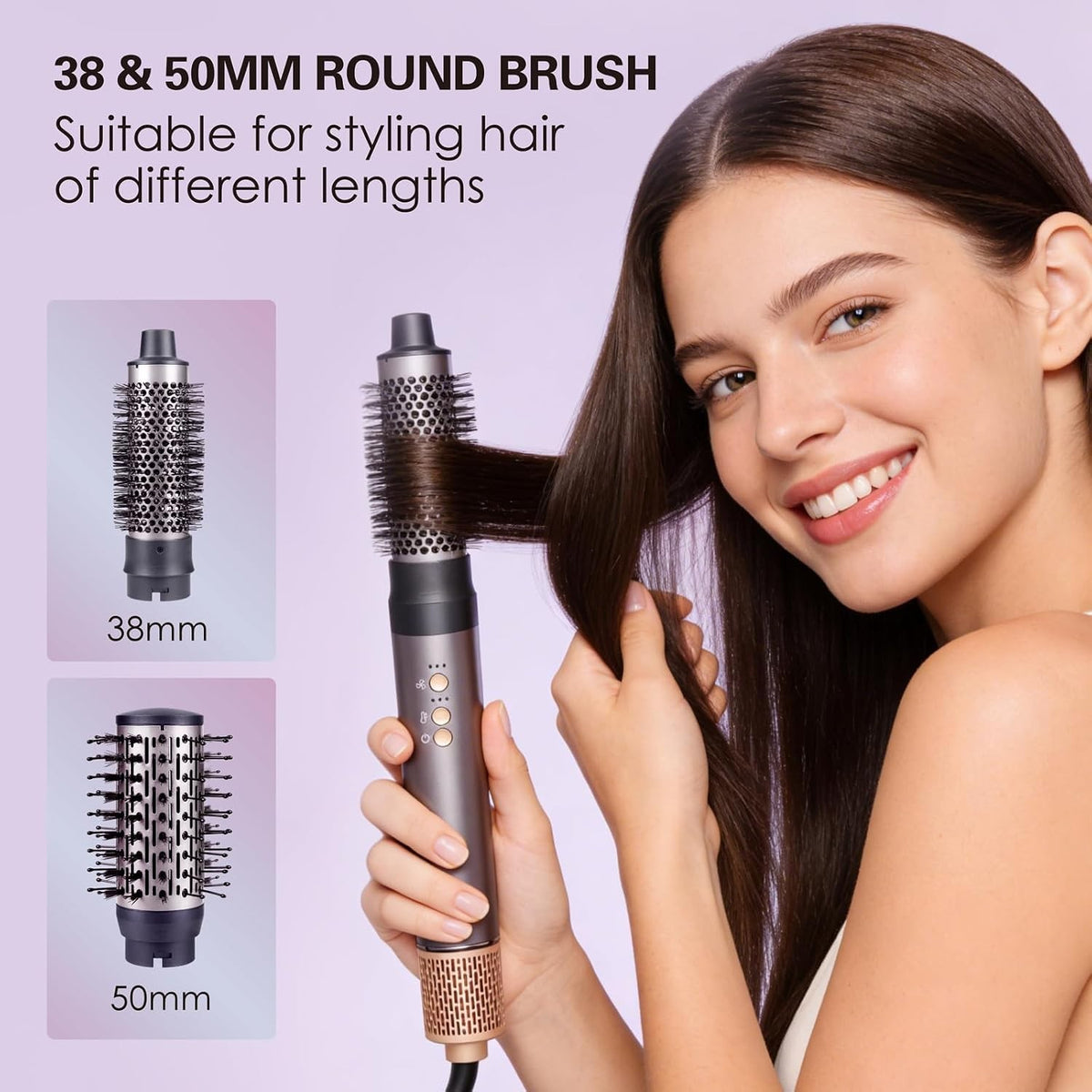 7-in-1 Hot Air Styler Hair Dryer Curling Brush Volumizer 110K RPM