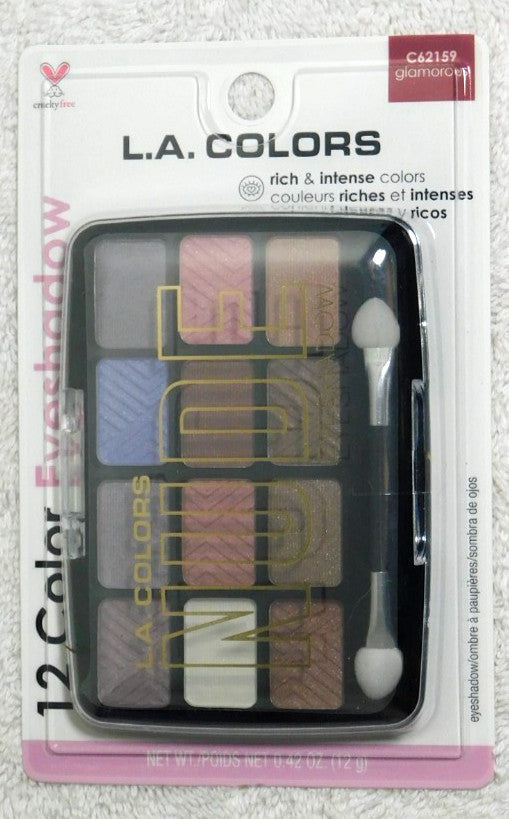 12-Color Satin Finish Eyeshadow Palette - Glamorous Nude Shades