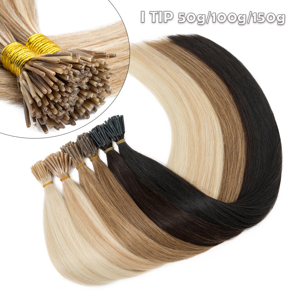 Remy Human Hair Extensions Micro Tip I Tip Keratin Bond 50-200 Strands