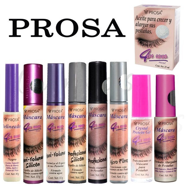 Prosa 4-in-1 Mascara Set of 5 Pieces - Volumizing, Lengthening, Silicone & More