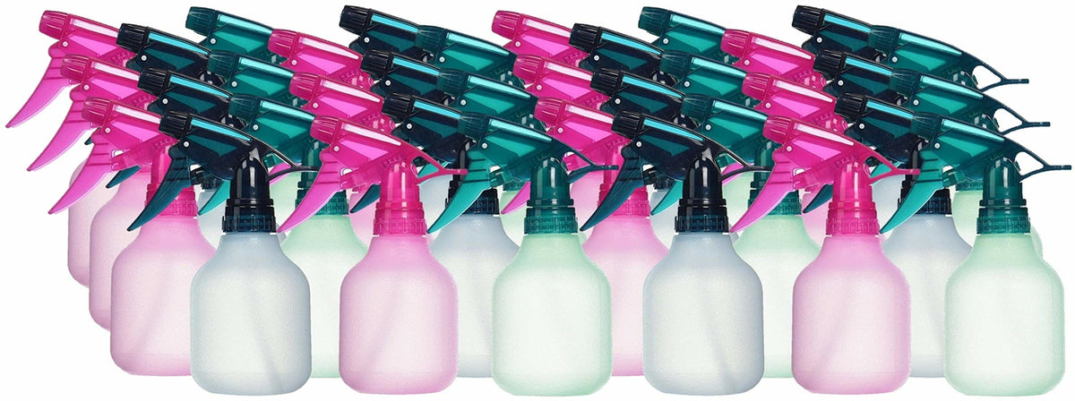 8 oz. Frosted Spray Bottles Assorted Colors Pack of 24