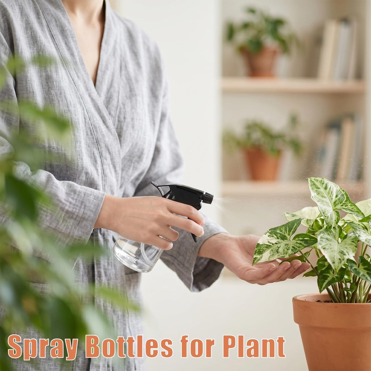 12 Pack 8 oz Empty Plastic Spray Bottles with Adjustable Trigger