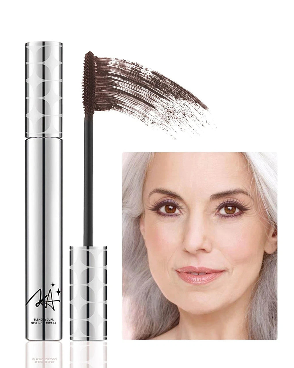 Hypoallergenic Waterproof Brown Volume & Length Mascara for Older Women 60+