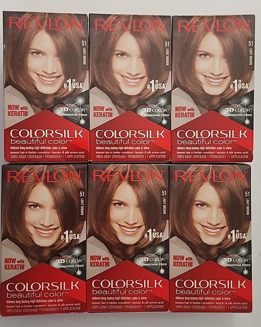 Revlon Colorsilk Permanent Hair Dye Light Brown 51 No Ammonia