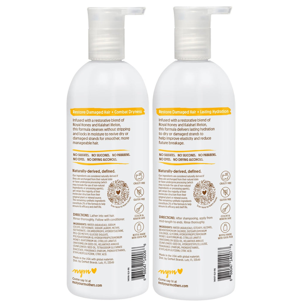 Nourishing Hair Shampoo & Conditioner Set - Honey Melon & Royal Honey - 15.2 Fl Oz Pack of 2