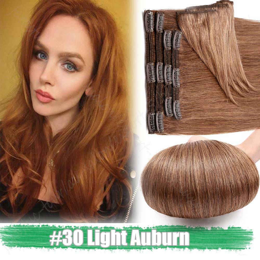 150g Double Weft Clip-In Human Hair Extensions - Full Head, Thick & Natural