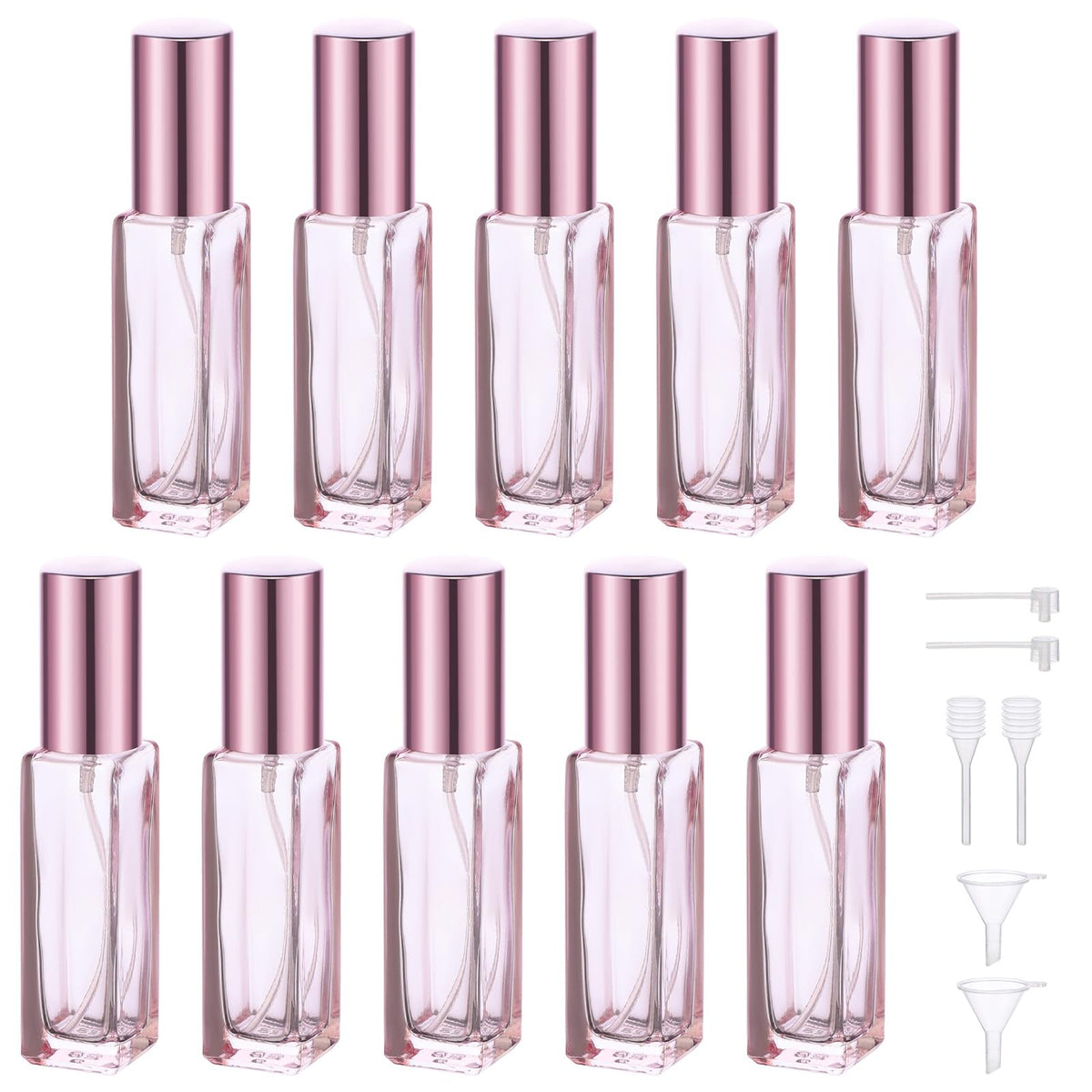 10 Pack 10ML Glass Spray Bottles - Refillable Travel Perfume Atomizers