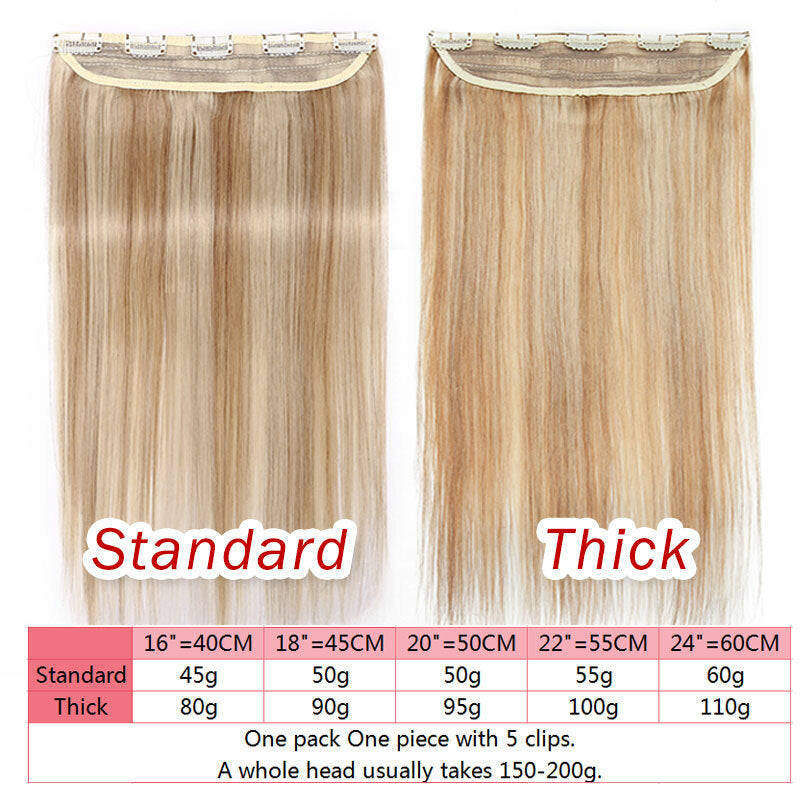 Remy Human Hair Extensions Full Head Clip-In Hairpiece - Natural & Highlight Options