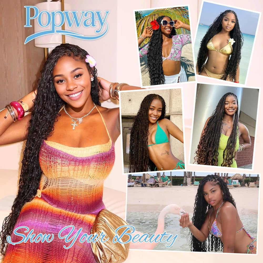 Deep Wave Human Braiding Hair 150g 6 Bundles 20 Inch for Boho Braids