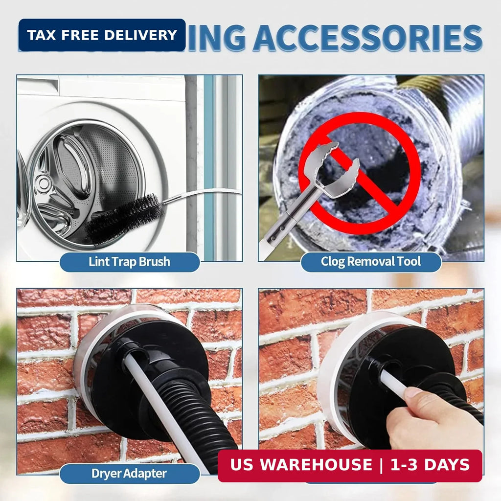 7-Piece Dryer Vent Cleaning Kit with Flexible Brush & Accessories