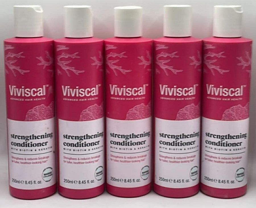 Viviscal Strengthening Conditioner Set - Biotin & Keratin, 5 Bottles, 8.45 Fl Oz Each