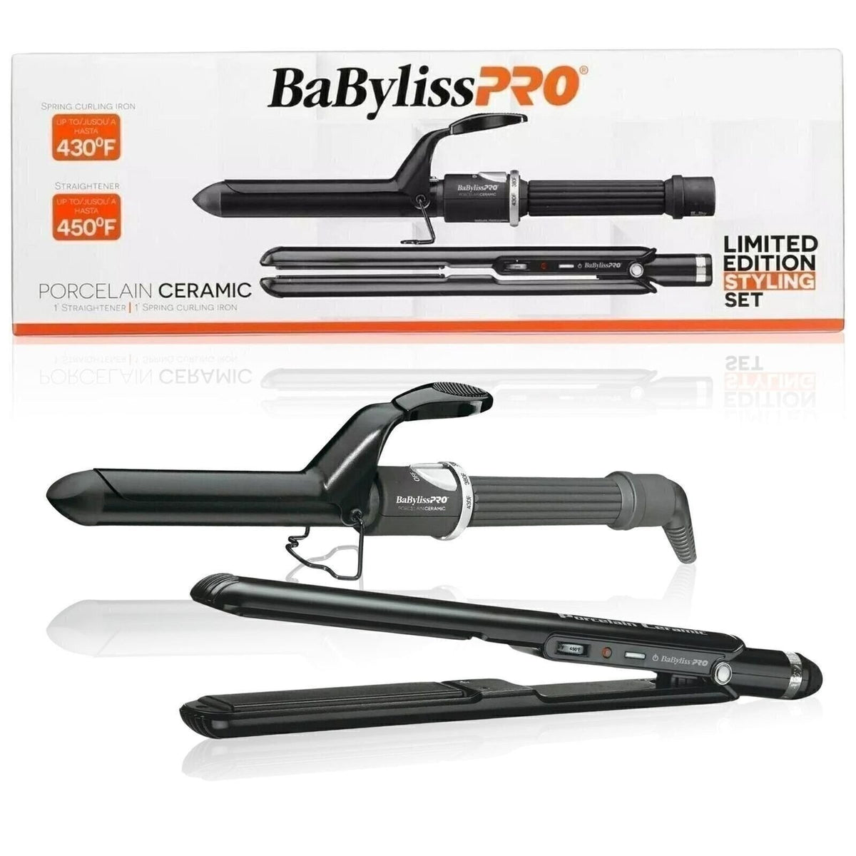 Porcelain Ceramic 1-Inch Flat Curling Iron for Hair Styling
