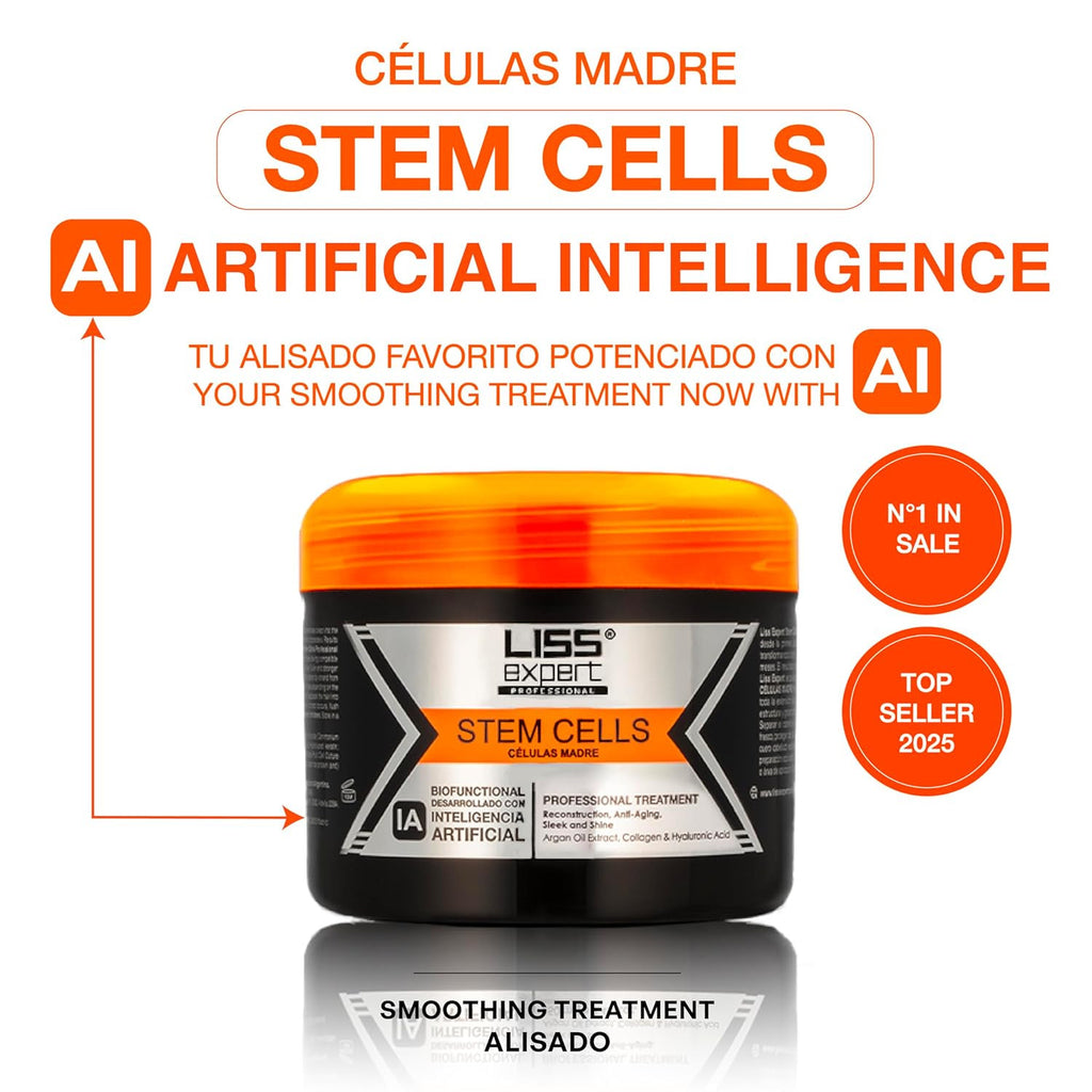Keratin Hair Smoothing Treatment with Argan Oil & Plant Stem Cells - Long-Lasting Frizz Control