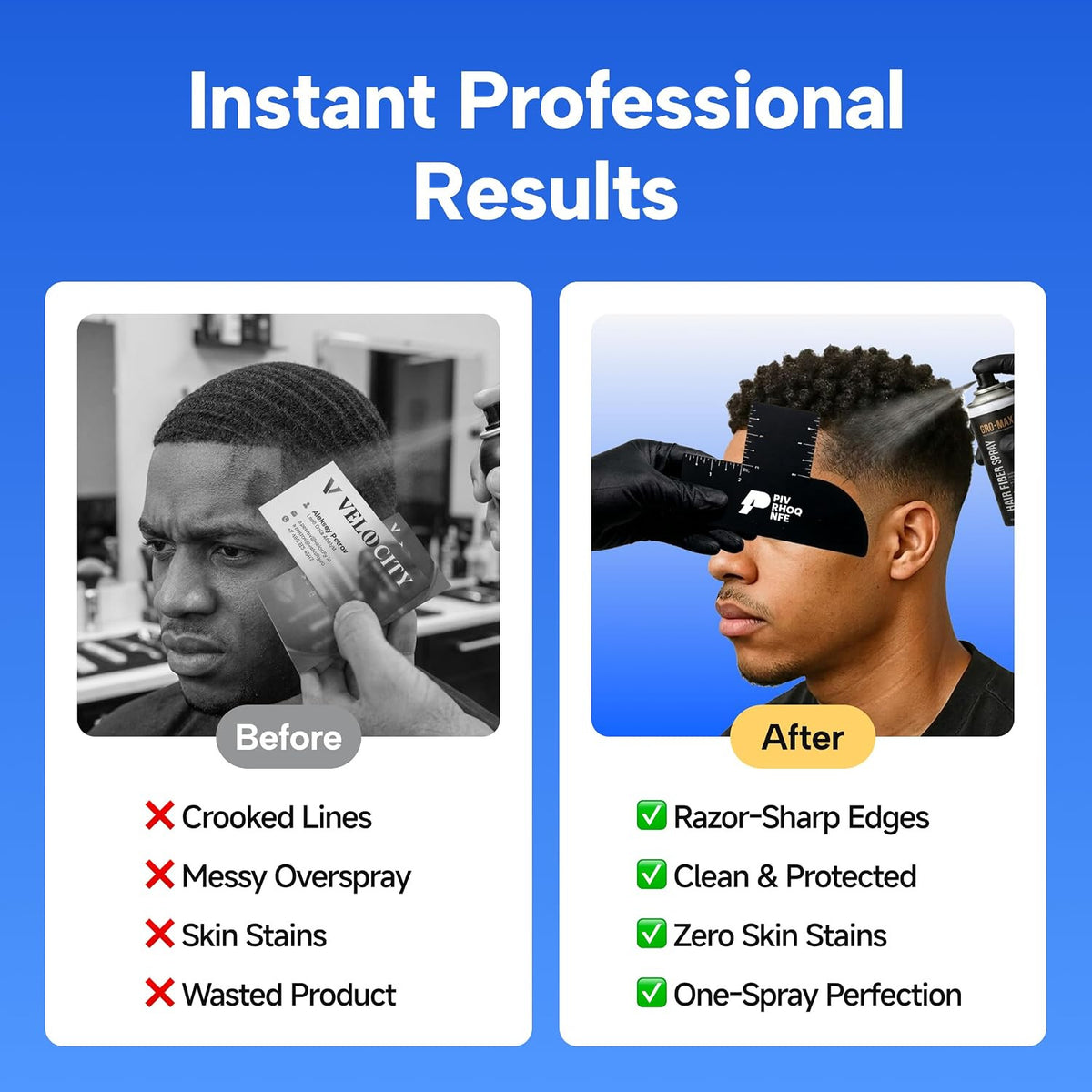 3 Pack Hairline & Beard Shaping Templates for Barbers and Stylists