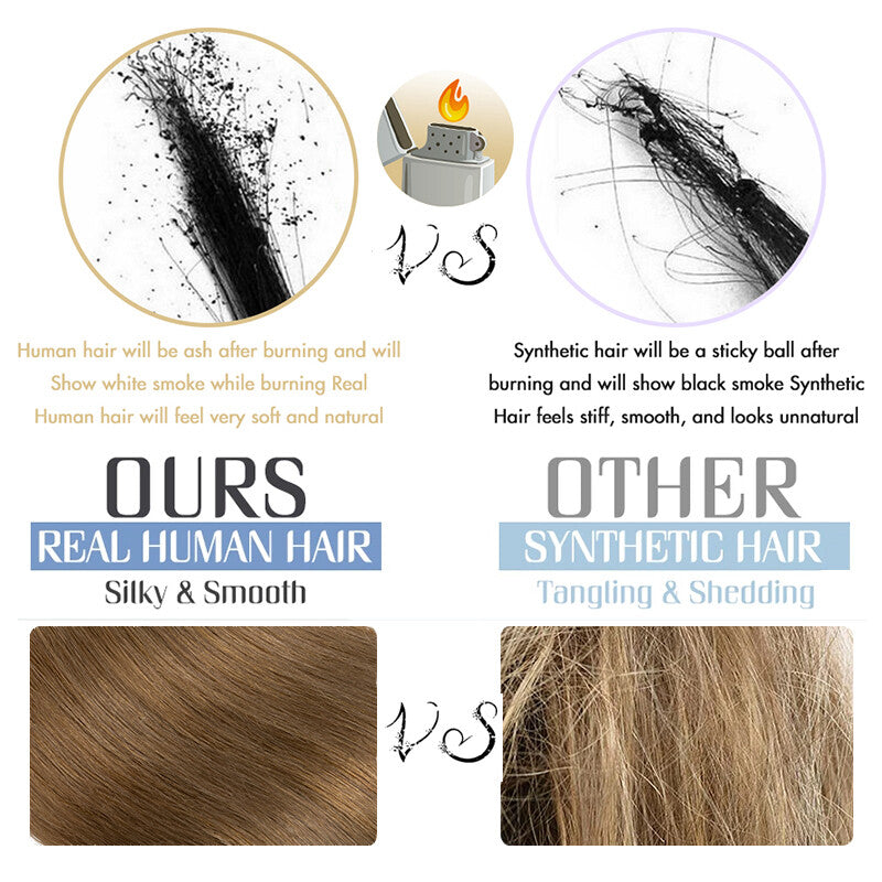 V-Shaped Clip-In Hair Extensions 100% Remy Human Hair Full Head