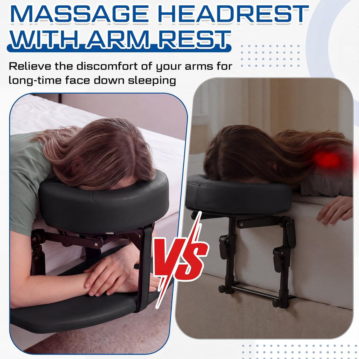 Adjustable Massage Headrest for Bed with Leather Cushion & Support Frame