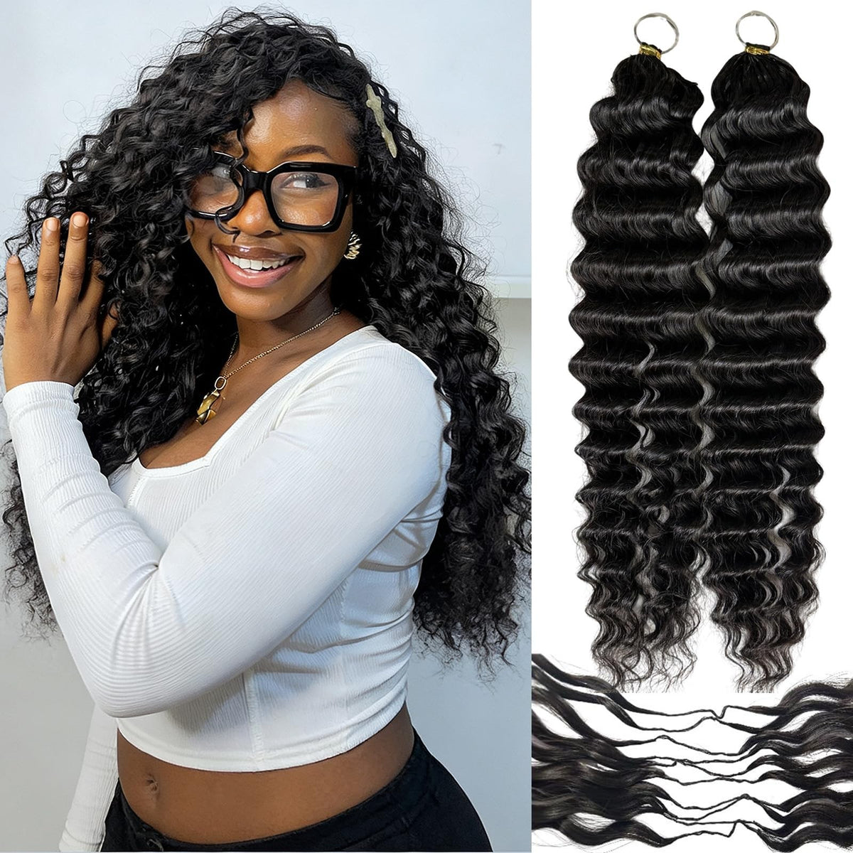 16-Inch Human Hair Feather Crochet Hair for Black Women - Knotless & Reusable