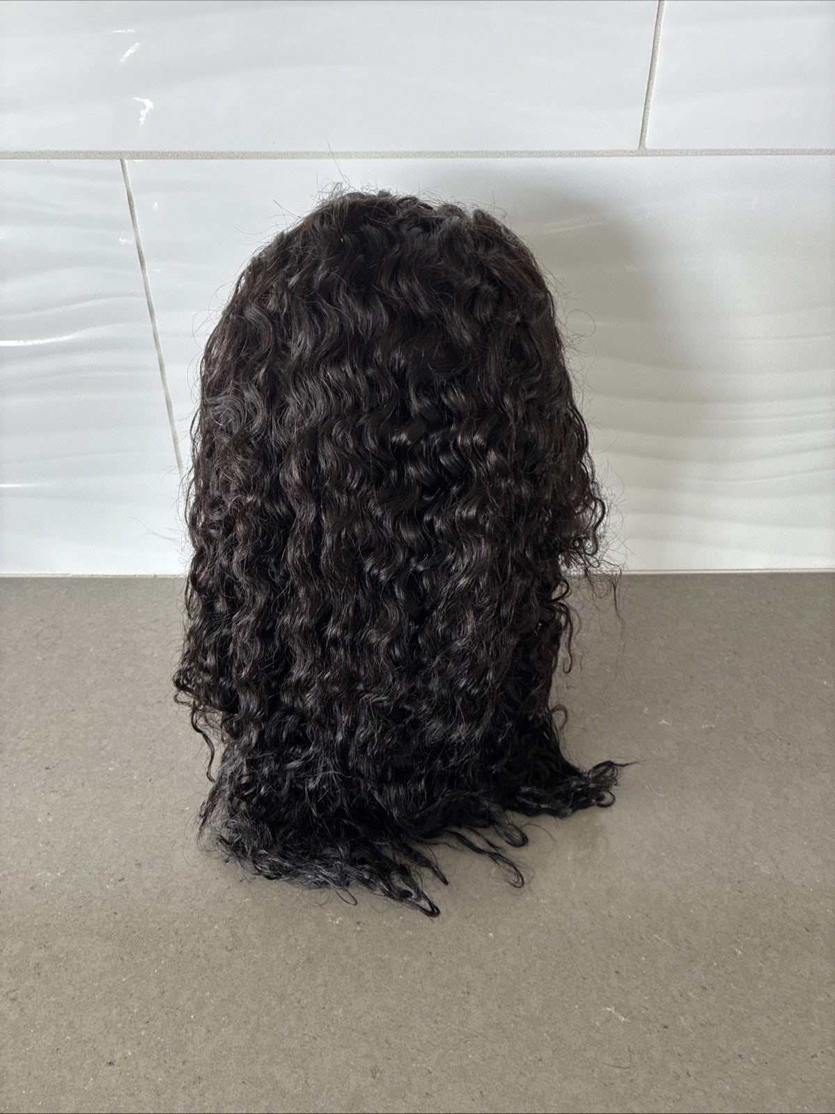 14-Inch Lace Front Human Hair Wig with Water Wave Style - 13x6 Cap