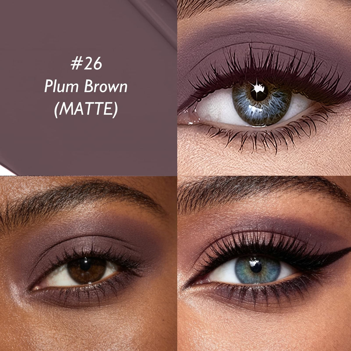 Cream Eyeshadow Stick Matte Plum Brown Long-Lasting Eye Makeup for Mature Women
