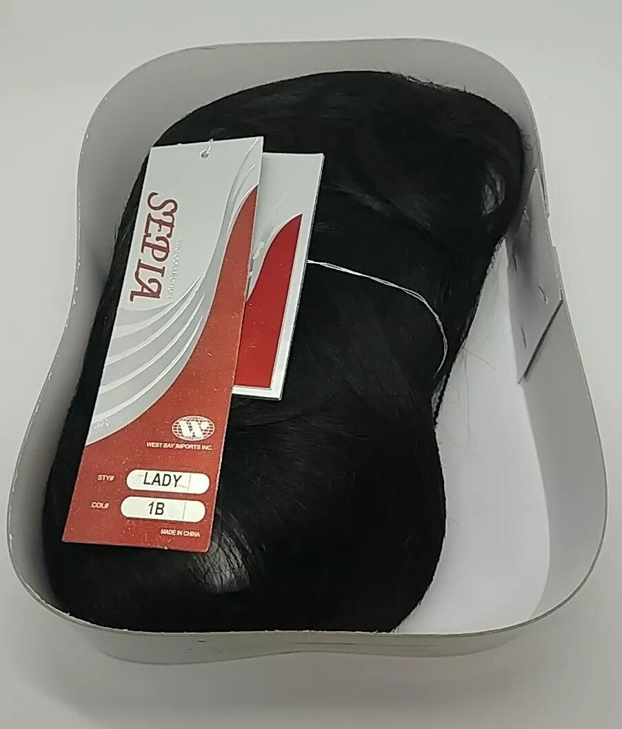 Synthetic Wig Lady #1B Off-Black Hair Costume Wig for Women