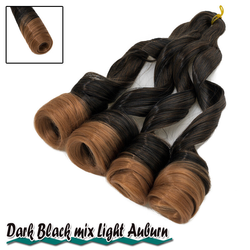 French Curl Braids Hair Extensions Pre-Stretched Synthetic 24 Inch