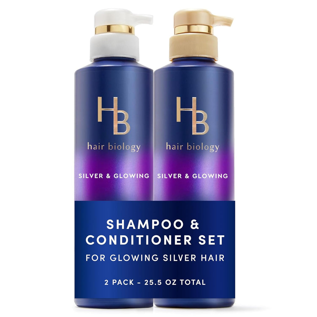 Silver Shampoo and Conditioner Set for Grey Hair - 25.6 Fl Oz