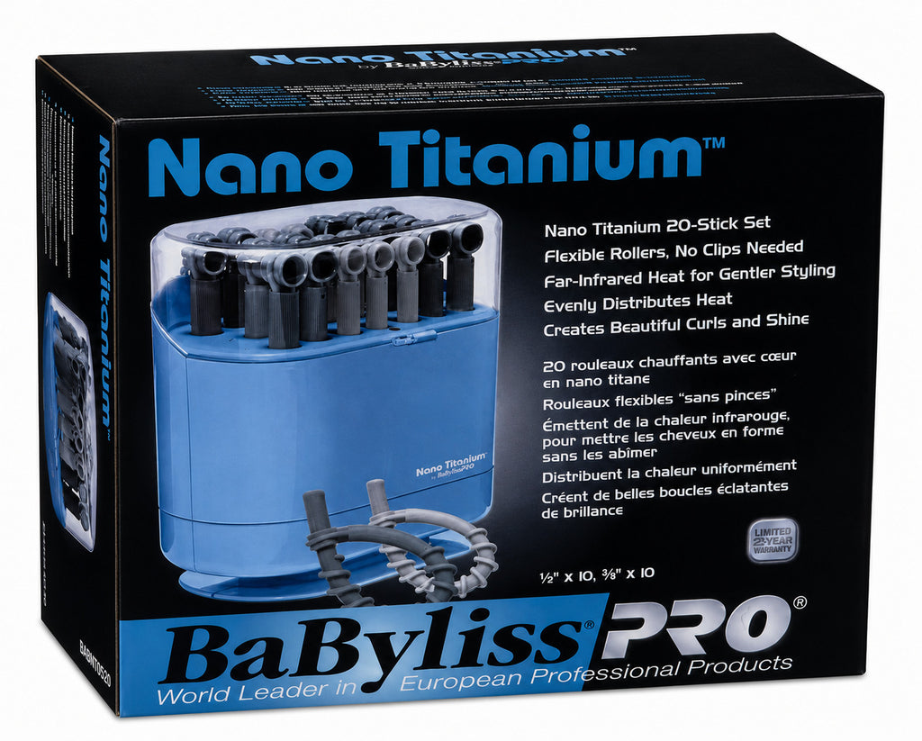 Professional Nano Titanium Hair Curlers Set - 20 Flexible Heated Rollers
