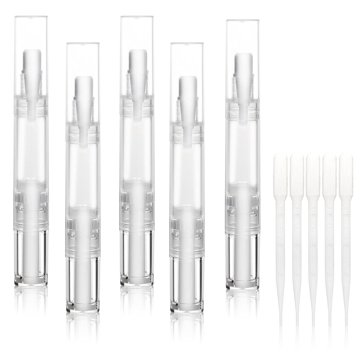 Empty 5ml Twist Pen for Cuticle Oil & Nail Care Applicators - Pack of 5