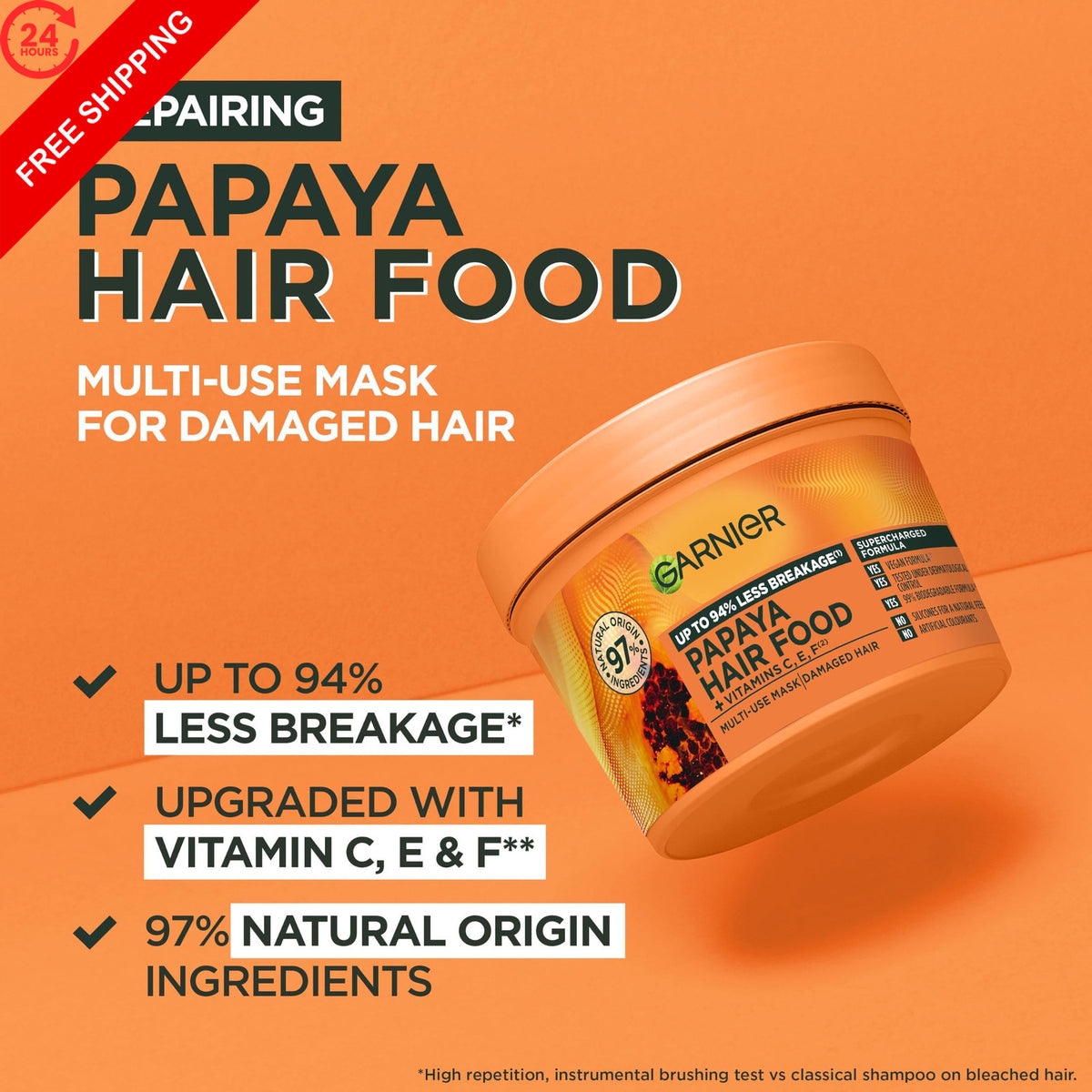 Garnier Hair Food Papaya 3-in-1 Nourishing Hair Mask & Leave-In Treatment - 13.19 Fl Oz