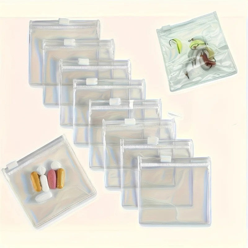 10Pcs Reusable Zippered Pill Organizer Bags Set — Medicine & Pouches