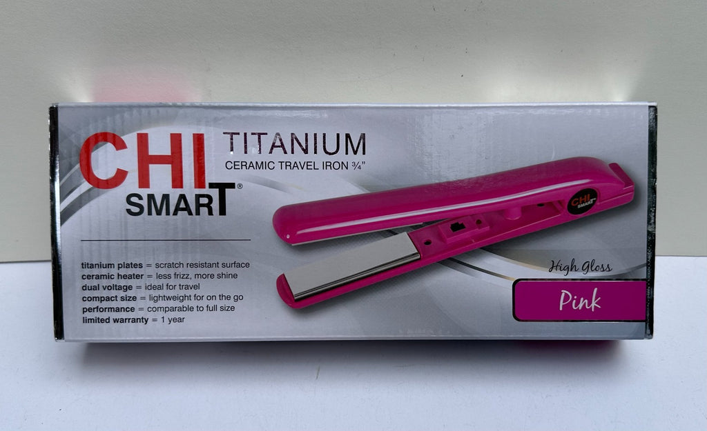 CHI Smart Titanium Ceramic Travel Iron Pink 3/4-Inch Plates CS1183