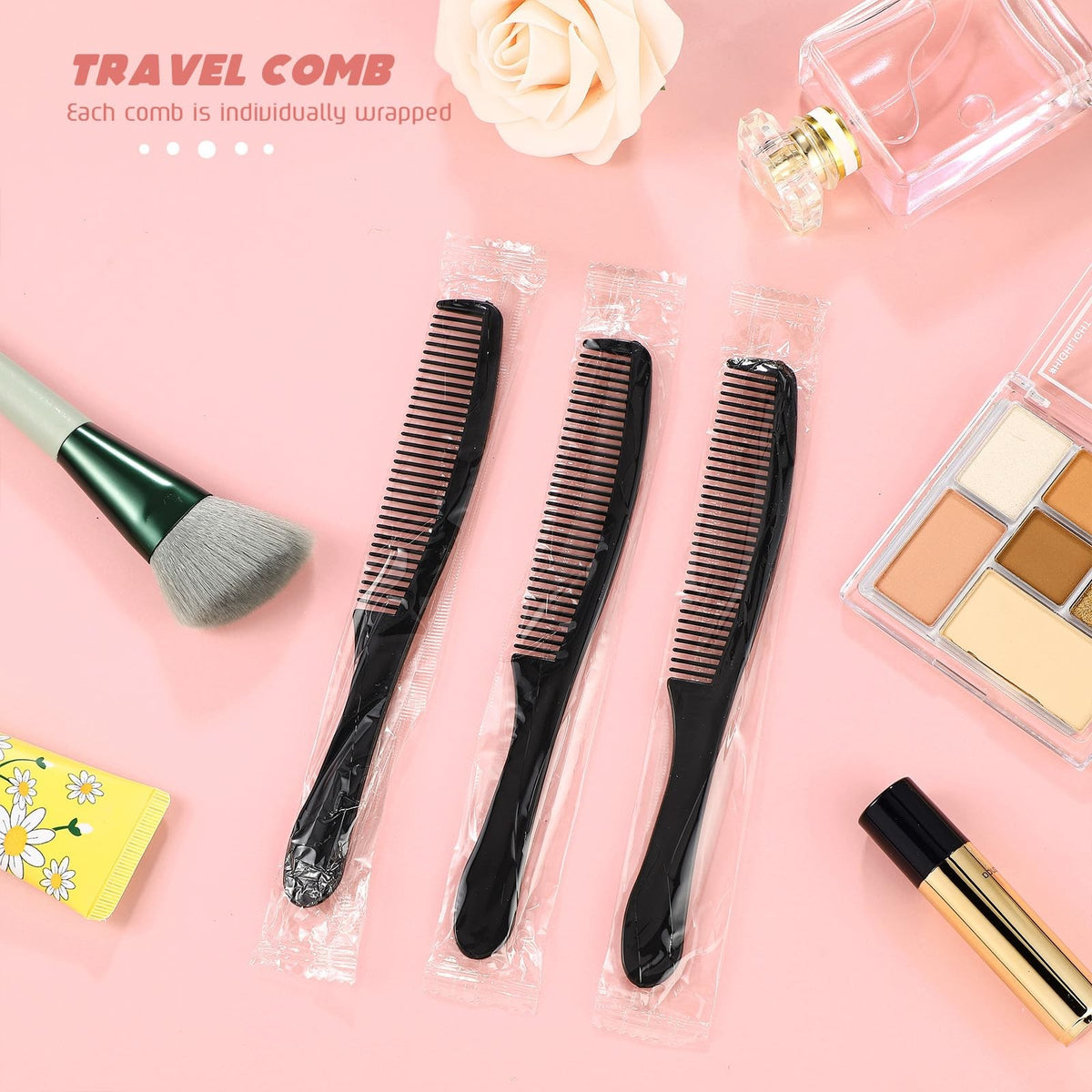 Disposable Hair Combs Pack of 100 Black 6.5 Inch Plastic Hair Styling Tools
