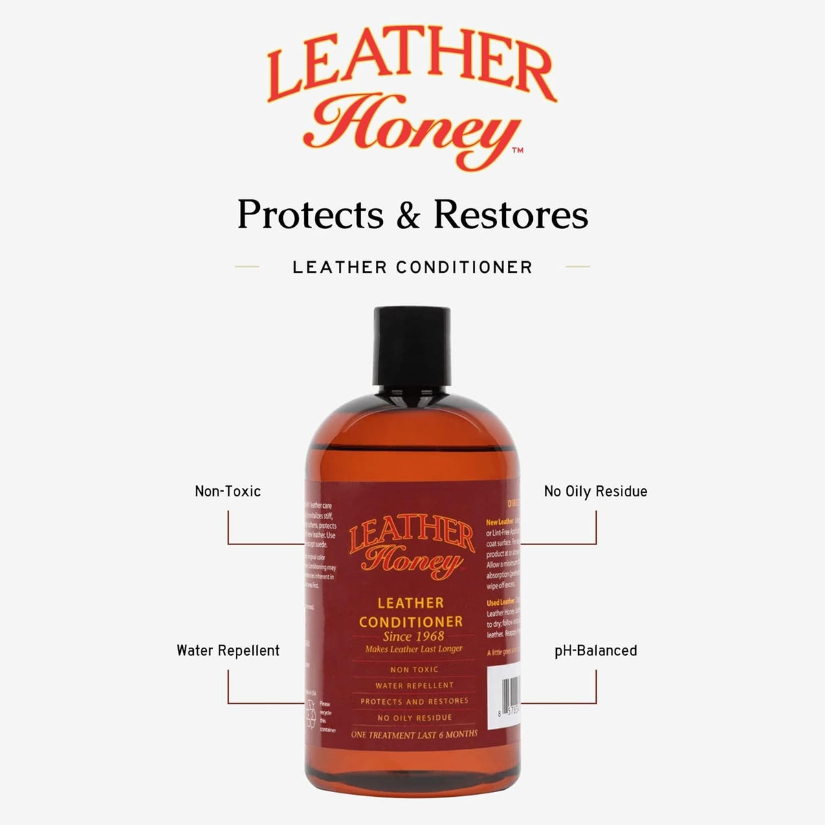 Leather Conditioner Moisturizer for Furniture Shoes Car Seats - Restores & Protects