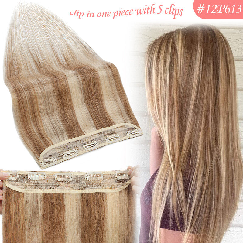 Clip-In Remy Human Hair Extensions Full Head Weft - 12-24 Inch, Multiple Styles & Colors