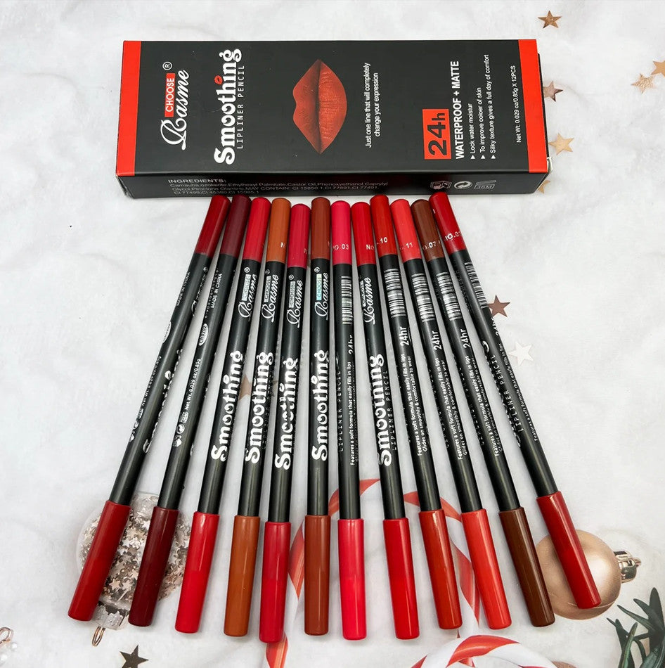 12-Piece Lipstick Lip Liner Set Matte Lip Gloss Pencils Long Lasting Makeup