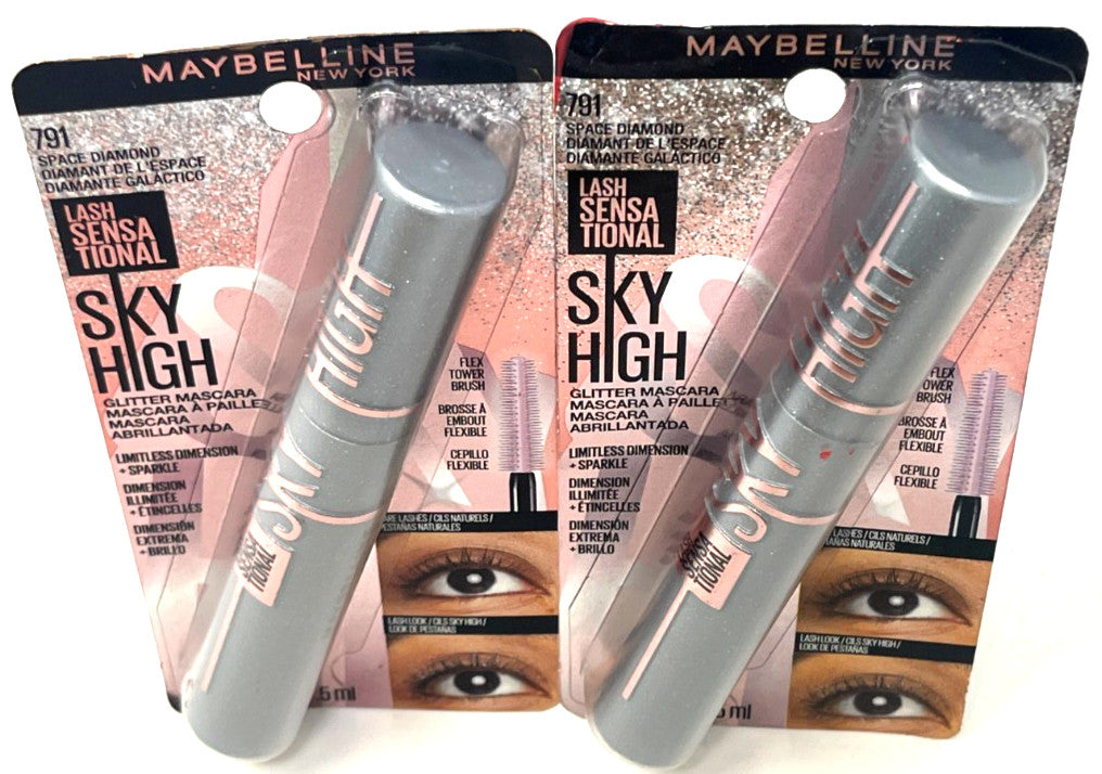 Maybelline Lash Sensational Sky High Glitter Mascara - 791 Space Diamond (2 Count, Sealed)