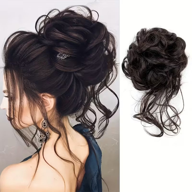 Messy Bun Hair Piece with Scrunchie - Natural Look Hair Extensions for Updos