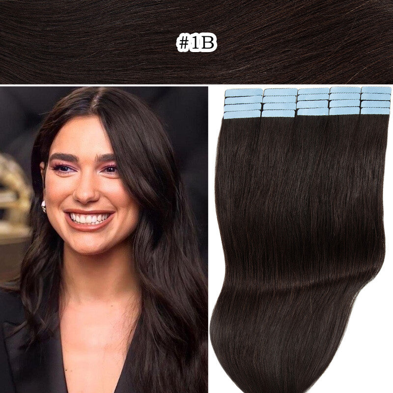 100G Tape-In Remy Hair Extensions Full Head - Russian Human Hair Thick Skin Weft