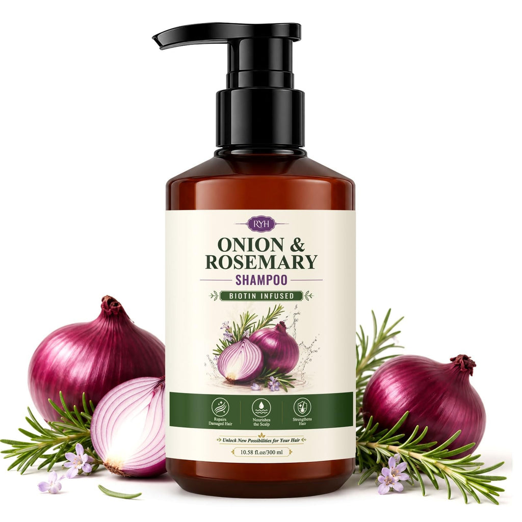 Onion Hydrosol Shampoo for Hair Growth with Biotin & Rosemary - Natural Hair Thickening Cleanser