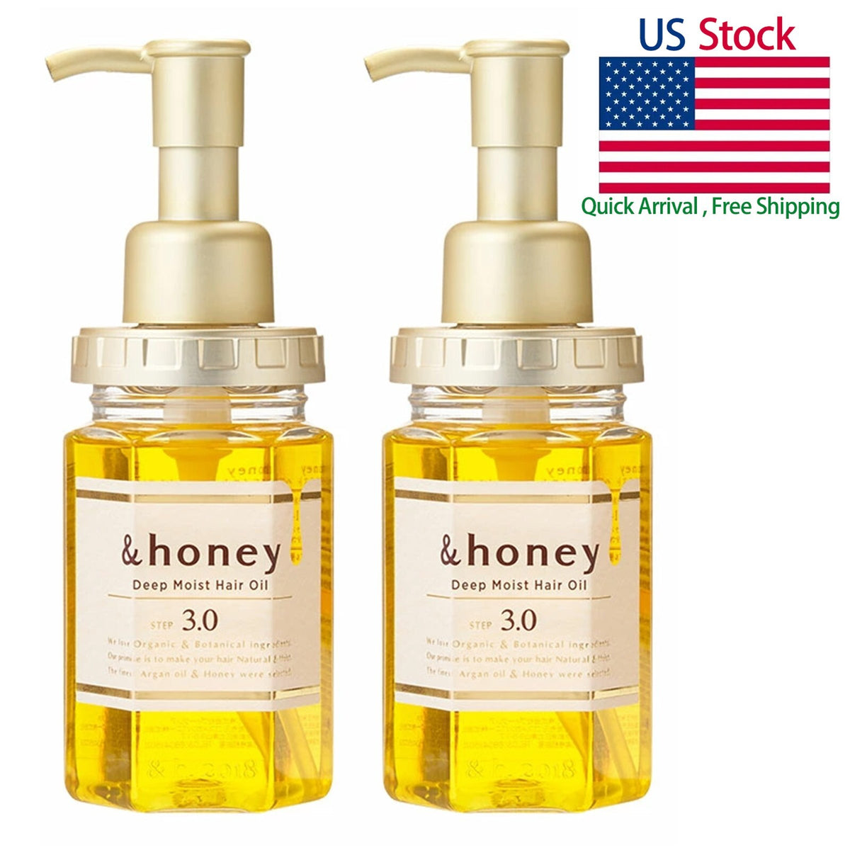& Honey Deep Moist Hair Oil Step 3.0 - 2-Pack Bundle for Dry & Damaged Hair