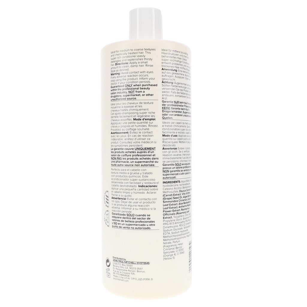 Paul Mitchell The Detangler Conditioner 33.8 oz for Curly & Frizzy Hair