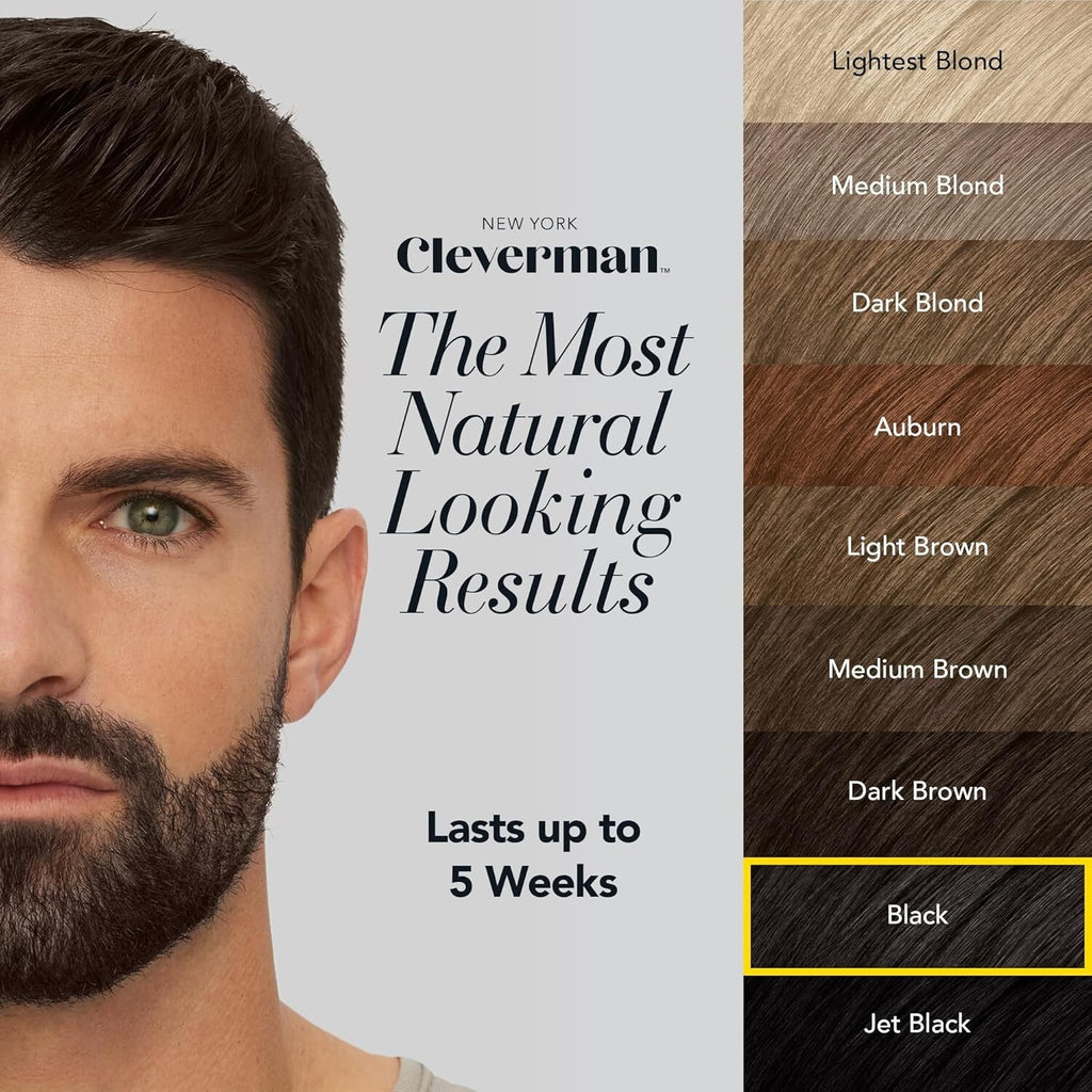 Vegan Hair & Beard Dye for Men - Ammonia-Free Black, Salon Quality